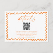 Carte D'accompagnement Détails de mariage avec code QR Citron Orange Fant (Devant)