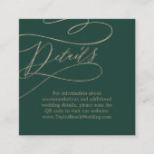 Carte D'accompagnement Détails de mariage avec code QR de calligraphie ve (Devant)