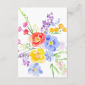 Carte D'accompagnement Détails de mariage avec fleurs printanières vibran (Dos)