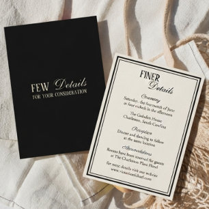 Carte D'accompagnement Détails de mariage avec monogramme élégant et arge