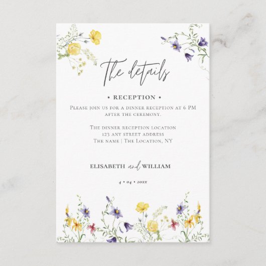 Carte D'accompagnement Détails de mariage avec QR Code élégant pour l'héb (Devant)