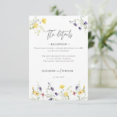 Carte D'accompagnement Détails de mariage avec QR Code élégant pour l'héb (Debout devant)