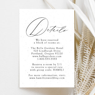 Carte D'accompagnement Détails de mariage blanc et noir moucheté