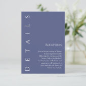 Carte D'accompagnement Détails de mariage bleu et blanc moderne Marlin- (Debout devant)