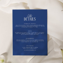 Détails de mariage bleu marine