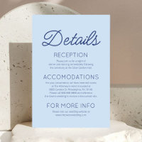 Détails de mariage bleu minimaliste moderne