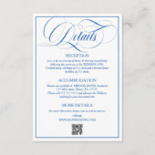 Carte D'accompagnement Détails de mariage bleu simple de luxe (Devant)