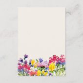 Carte D'accompagnement Détails de Mariage Bohème Aquarelle Fleurs Sauvage (Dos)