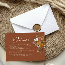 Détails de mariage bohème automnal en terre cuite