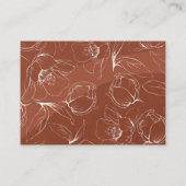 Carte D'accompagnement Détails de mariage bohème floral en terre cuite (Dos)