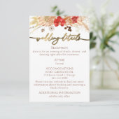 Carte D'accompagnement Détails de mariage bohème floral | RSVP | Code QR (Debout devant)