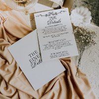 Détails de mariage bohème floraux noir et blanc fa