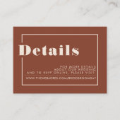 Carte D'accompagnement Détails de mariage bohème herbe de la Pampa Terrac (Devant)