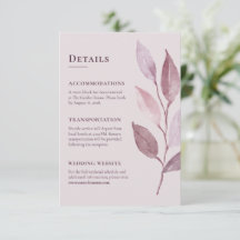 Détails de mariage botanique mauve moderne
