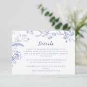 Carte D'accompagnement Détails de mariage calligraphie chinoiserie vintag (Debout devant)