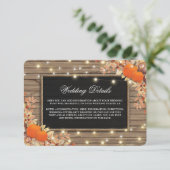 Carte D'accompagnement Détails de mariage champêtre en automne dans un ca (Debout devant)