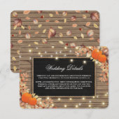 Carte D'accompagnement Détails de mariage champêtre en automne dans un ca (Devant / Derrière)