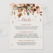 Carte D'accompagnement Détails de mariage champêtre rustique d'automne  (Devant)