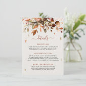 Carte D'accompagnement Détails de mariage champêtre rustique d'automne  (Debout devant)