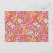 Carte D'accompagnement Détails de mariage chinois floraux Peranakan rouge (Dos)