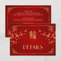 Détails de mariage chinois Red Blossom