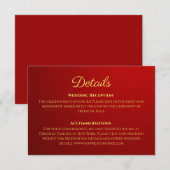 Carte D'accompagnement Détails de mariage chinois rouge foncé dégradé (Devant / Derrière)