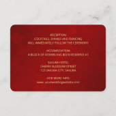 Carte D'accompagnement Détails de mariage chinois rouge or Magnolia (Dos)