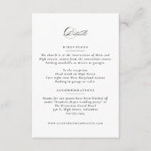 Carte D'accompagnement Détails de mariage classique (Devant)
