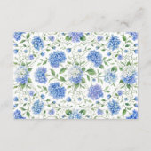 Carte D'accompagnement Détails de mariage Code QR Hydrangea Bleue (Dos)
