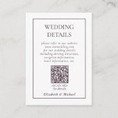 Carte D'accompagnement Détails de mariage code QR violet prune formel (Devant)