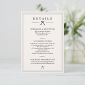 Carte D'accompagnement Détails de mariage coquette noir et blanc minimali (Debout devant)