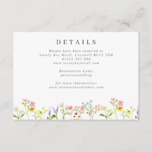 Carte D'accompagnement Détails de mariage cottagecore avec de jolies fleu