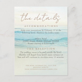 Carte D'accompagnement Détails de mariage coucher de soleil plage bord de