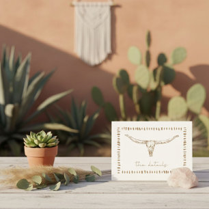 Carte D'accompagnement Détails de mariage crâne de vache Boho désert