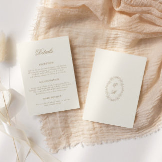 Carte D'accompagnement Détails de mariage dans un cadre baroque orné roma