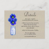 Carte D'accompagnement Détails de mariage dans un pot Mason avec fleurs b (Devant)