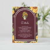 Carte D'accompagnement Détails de mariage d'arche de pot Mason de tournes (Debout devant)