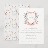Carte D'accompagnement Détails de mariage de blason aquarelle de fleur sa (Devant / Derrière)