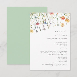 Carte D'accompagnement Détails de mariage de Bohème Chic aux fleurs sauva