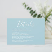 Carte D'accompagnement Détails de mariage de calligraphie chic simple (Debout devant)