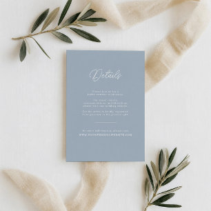 Carte D'accompagnement Détails de mariage de calligraphie minimaliste ble