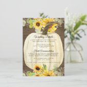 Carte D'accompagnement Détails de mariage de citrouille de fleurs de tour (Debout devant)