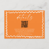Carte D'accompagnement Détails de mariage de code QR Citron Orange Capric (Devant)