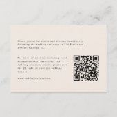 Carte D'accompagnement Détails de mariage de code QR de script minimalist (Dos)