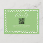 Carte D'accompagnement Détails de mariage de code QR vert Citrus Capriceu (Devant)