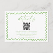 Carte D'accompagnement Détails de mariage de code QR vert Citrus Capriceu (Devant)