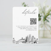 Carte D'accompagnement Détails de mariage de destination Miami Code QR Pe (Debout devant)