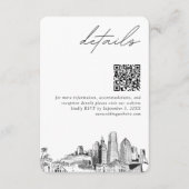 Carte D'accompagnement Détails de mariage de destination Miami Code QR Pe (Devant)