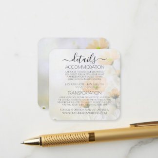 Carte D'accompagnement Détails de mariage de fleur orange peu simple pers