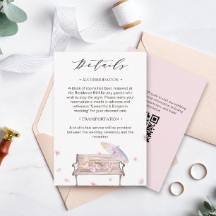 Carte D'accompagnement Détails de mariage de fleurs élégantes de printemp